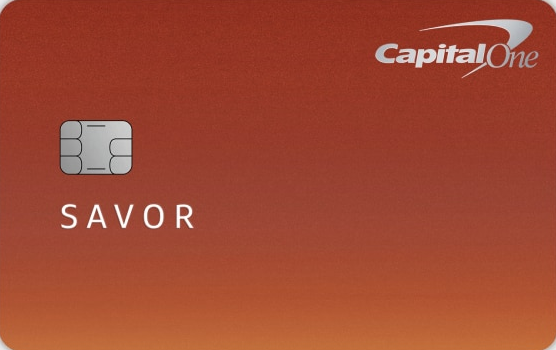 Capital One Savor credit card in copper and deep red